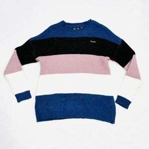 Volcom Oversized Multicolor Striped Fuzz Buster Sweater
